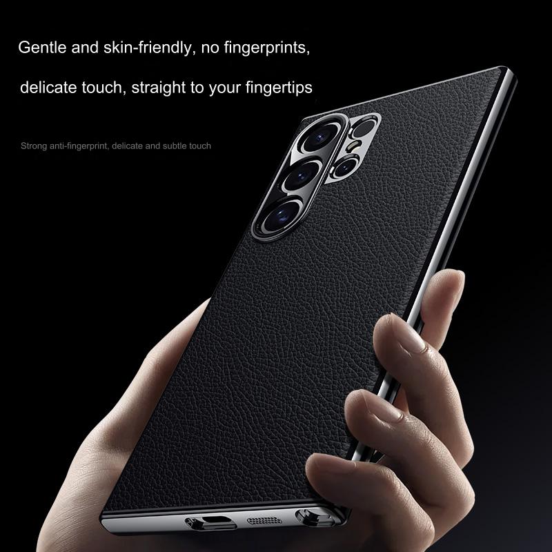 Премиальный Чехол из Натуральной Кожи Высшего Качества для Samsung Galaxy S26 Ultra S25+ Plus S24+ с Защитой Объектива Камеры и Керамическим Покрытием
