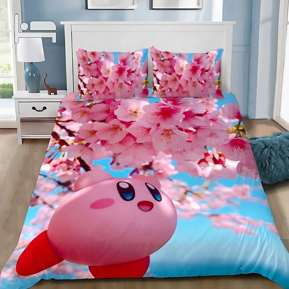 Пододеяльник Kirbys Star Allies 3D Изысканная Игра Аниме Цифровая Печать Постельное Белье Одеяло Кровать Молодежь Домашний Декор Дети Мальчик Подарок