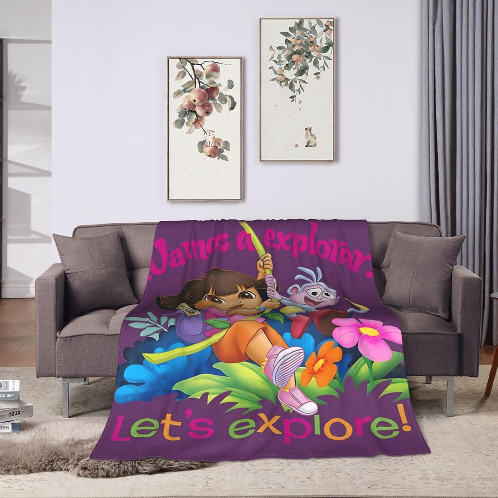Super Warm Blanket Decorative Dora The Explorer Bedding Throws Flannel Bedspread For Couch Chair Sofa Bed Sofa Bed Cover