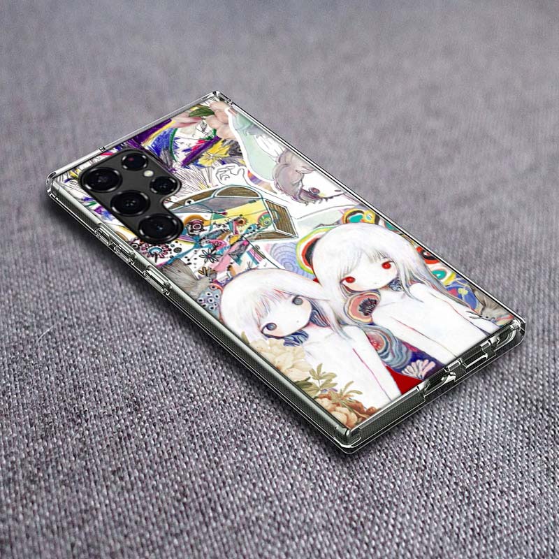 K-KikuoS Art Милый чехол для телефона Samsung Galaxy S24 S23 S21 S20 FE S22 S26 Ultra S25 Edge S10 Plus Прозрачный ТПУ Чехол Оболочка Co