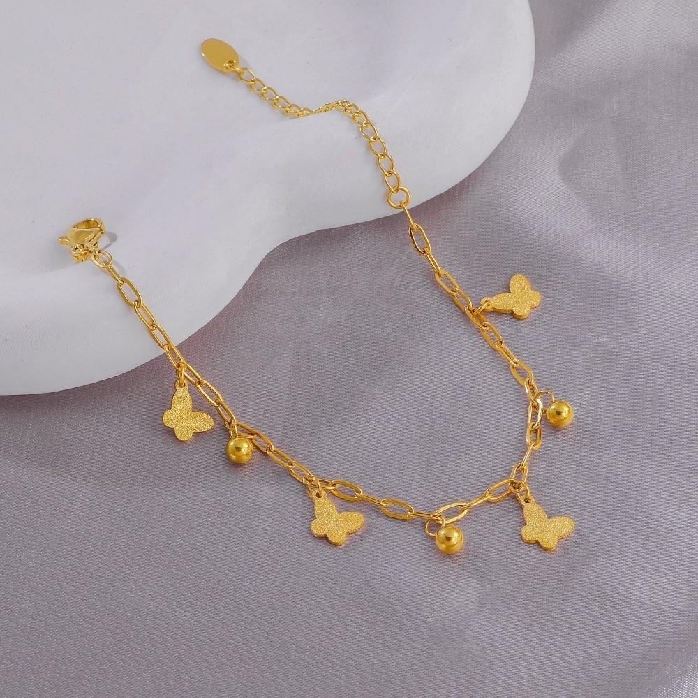 Gold Color Stainless Steel Bracelet Trendy Charm Bracelet New Wrist Chain Jewelry Gifts