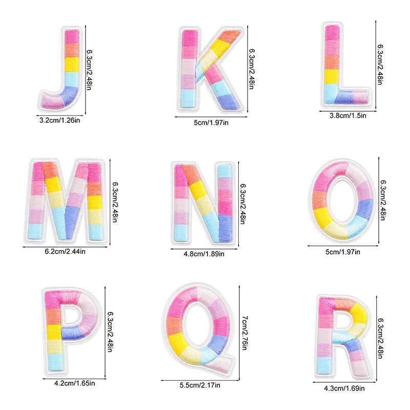 Алфавит 26 букв вышитые наклейки современный полиэстер ручная работа своими руками аппликация простота вогнутые выпуклые буквы градиент цвета