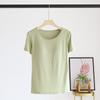 New Summer Ladies Modal Pajamas One Piece Top T-Shirt With Chest Pad Short Sleeve Bottoming Shirt Homewear Sleep Wear Women