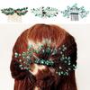 Green Crystal Tiara Flower Leaf Headbands Bridal Clips Crystal Hair Combs Rhinestone Hair Comb