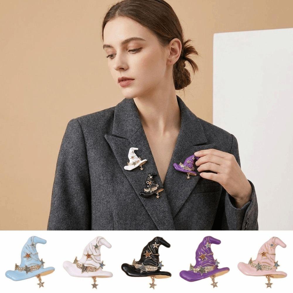 Creative Witch Hat Pin Vintage Clothing Accessory New Halloween Brooch Halloween Party