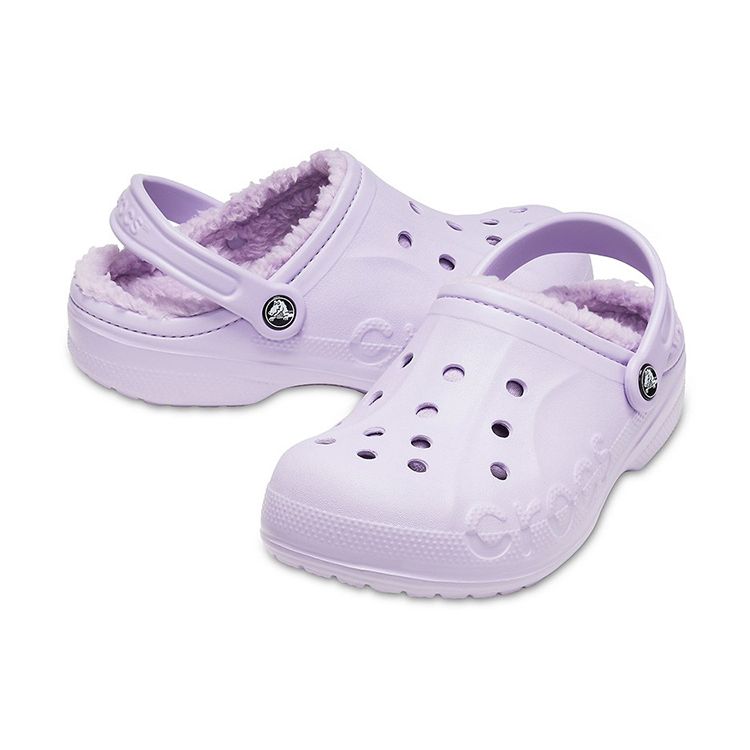 Crocs Baya EVA Теплый хлопок Удобные Легкие Пляжные сандалии Унисекс сандалии Светло-фиолетовый 205969-50P