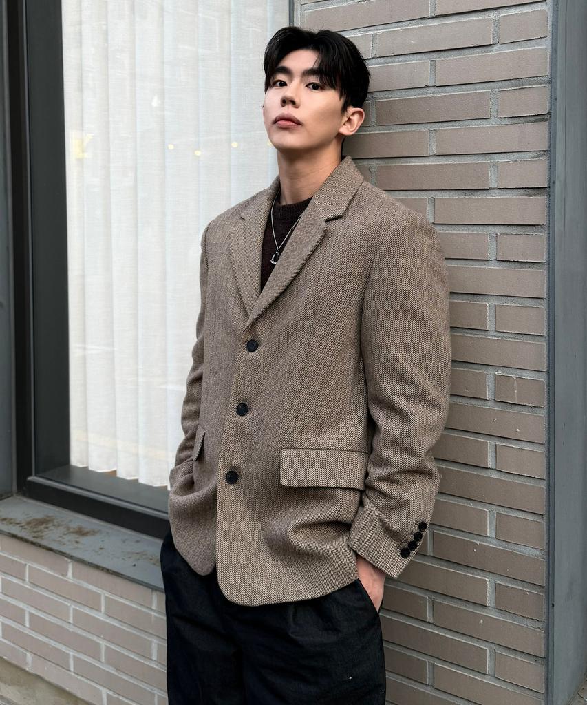 Mindbridge [Couture] Свободный пиджак в елочку