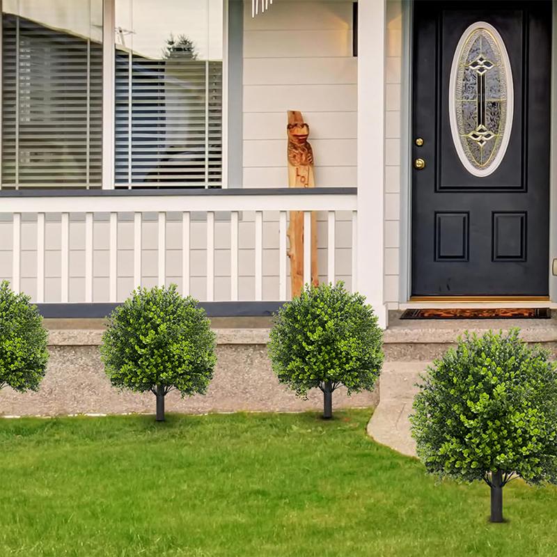 1 шт. с колышком для установки в грунт, искусственные шаровидные туи из кедра для крыльца, прочное украшение, искусственный кустарник, реалистичные 45 см