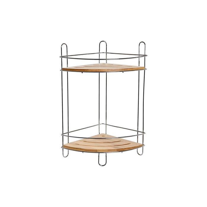 Étagère d'angle - DKD Home Decor - Bambou et métal inoxydable - 2 étagères - 19,5x19,5x36,5 cm - Design moderne