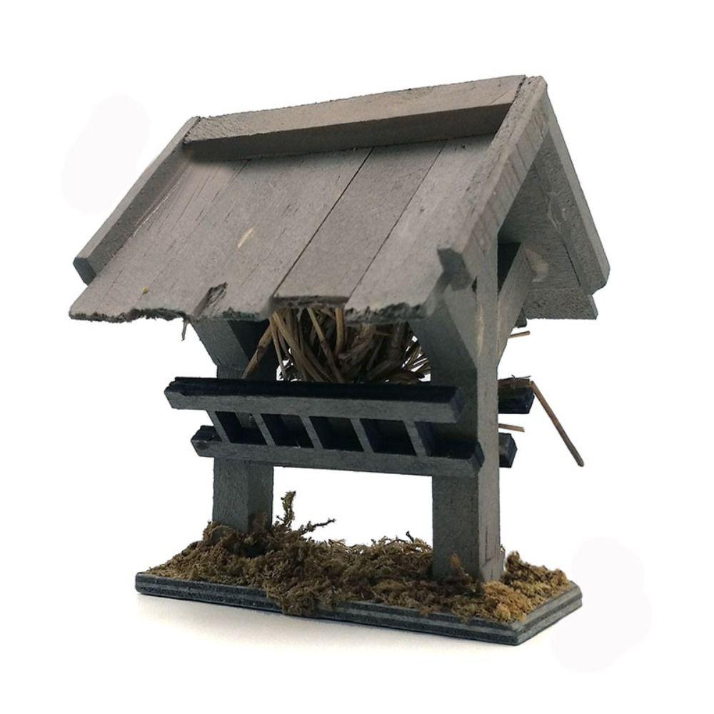 Wood Dollhouse Well Latrine Dolls Accessories Simulation Birdhouse Miniature Manger Figurine  Toy