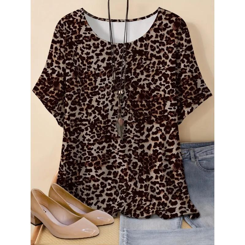 Women's Summer Loose Trendy Retro 3D Printed T-shirt Plus Size Xl-7xl