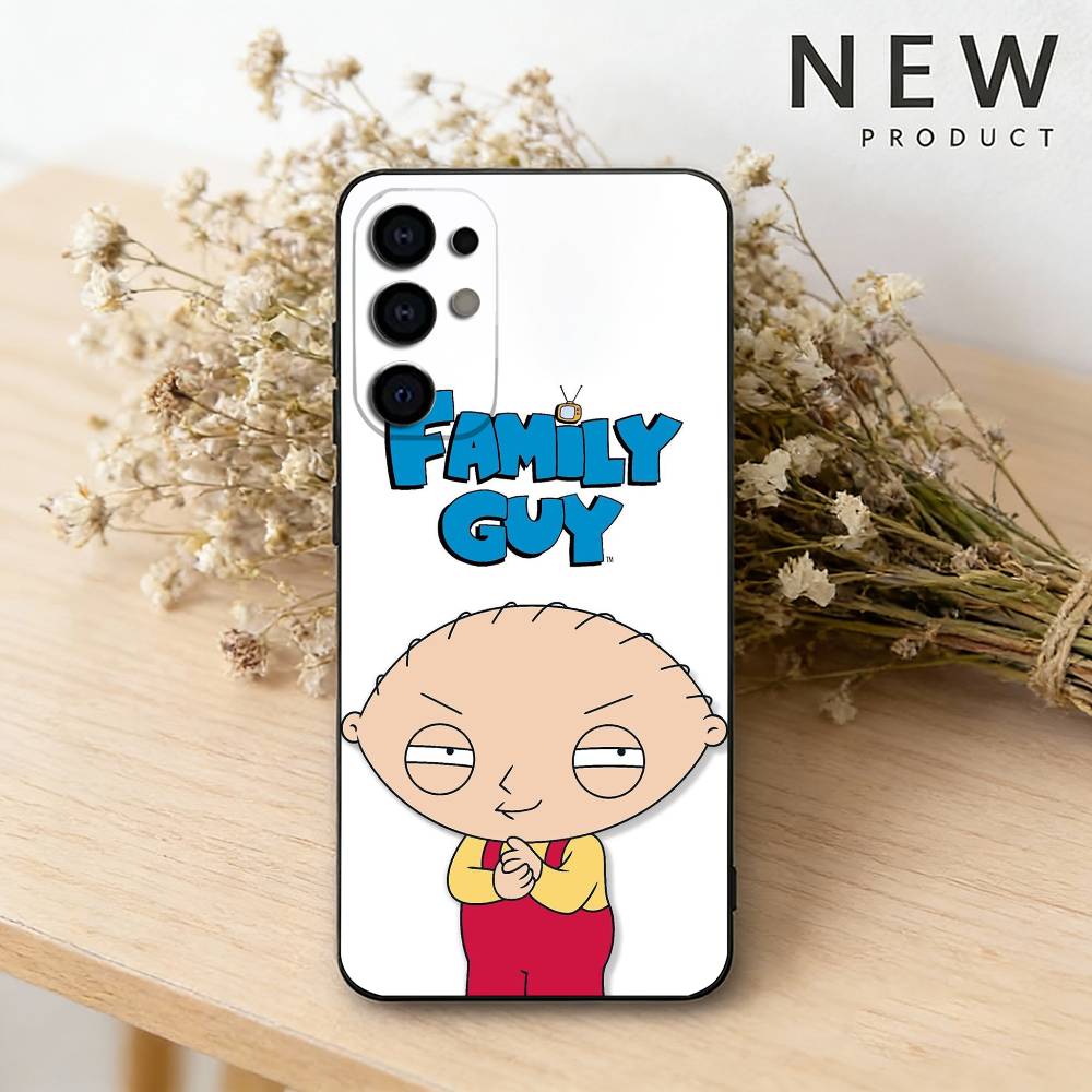 Cartoon F-Family Funny Guy Phone Case For Samsung S26,25,24,23,22,21,20,30,Ultra,Plus,Fe,Lite Black Shell