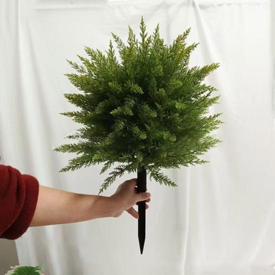 Искусственный кедровый шар для топиари Уличное искусственное кедровое дерево для топиари с шипом в земле Искусственные кедровые растения Вечнозеленые кустарники Кусты для сада перед крыльцом