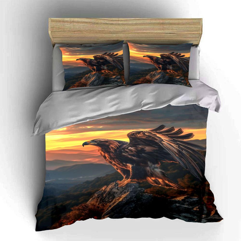 Eagle on scenic sunset. Bedding sets Duvet cover sets Duvet covers Pillowcases(1 * Duvet Cover 2 * Pillowcases without duvet insert)