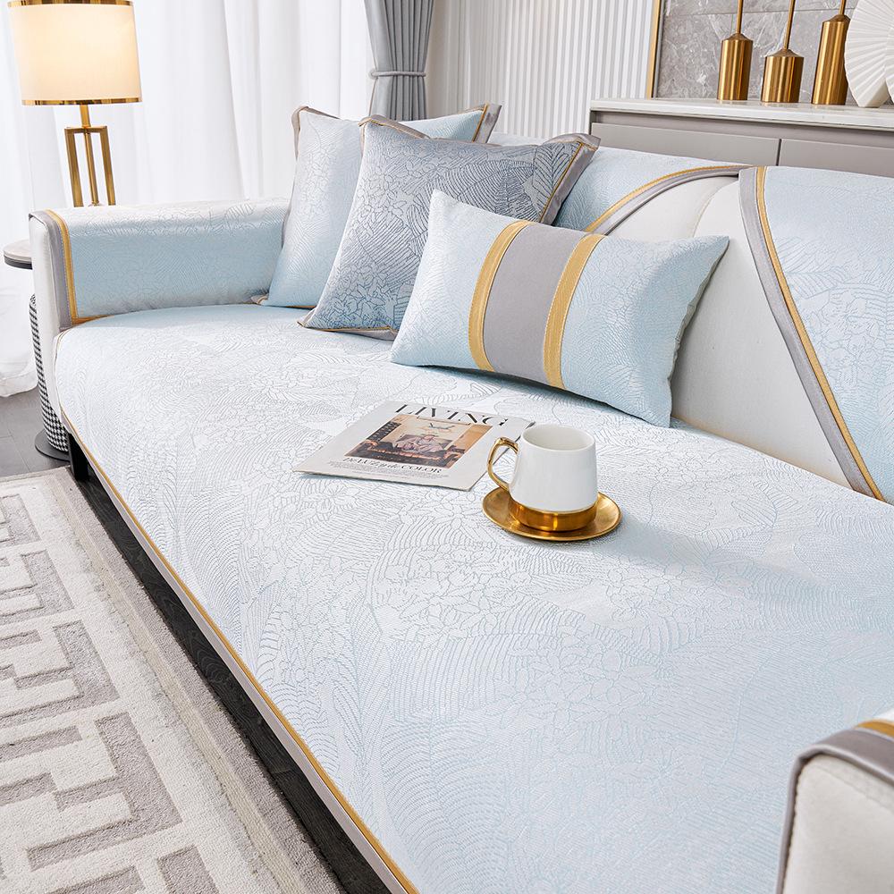 Летний коврик для дивана из ледяного шелка, Новая простая современная подушка для сиденья, Подушка для дивана, Спинка, Полотенце для подлокотника, Сиденье для консьержки, Грязеотталкивающее