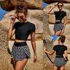 Купальник с юбкой, женский комплект для серфинга, купальная футболка, купальник с шортами, пляжная тренировочная одежда, спортивный костюм для девочек, TankinisTrajes