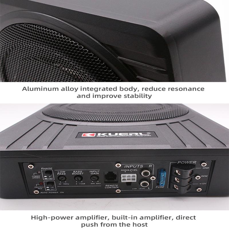 8/10-дюймовый автомобильный динамик 12 В, активный, высокой мощности, RMS 150 Вт, чистый бас, может располагаться под сиденьем, ультратонкий сабвуфер, модификация автомобильного аудио