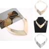 Fashion V Shaped Metal Women Collar Necklace With Geometric Design For Trendy Womens Jewelry