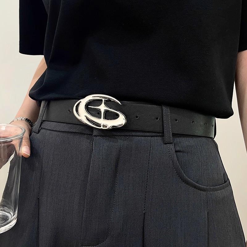 Мужской ретро черный кожаный ремень 2025 – Трендовый американский стиль для джинсов