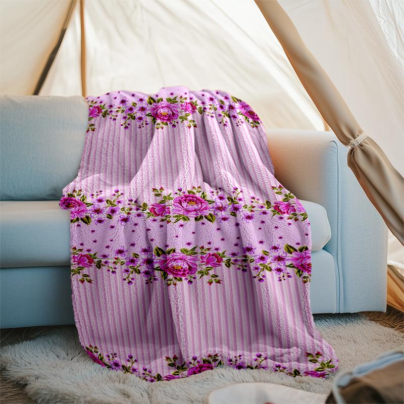 Floral Fantasy blanket Personalized Name Flannel Blanket Soft Cozy Plush Throw for Sofa Bed Lightweight Home Décor