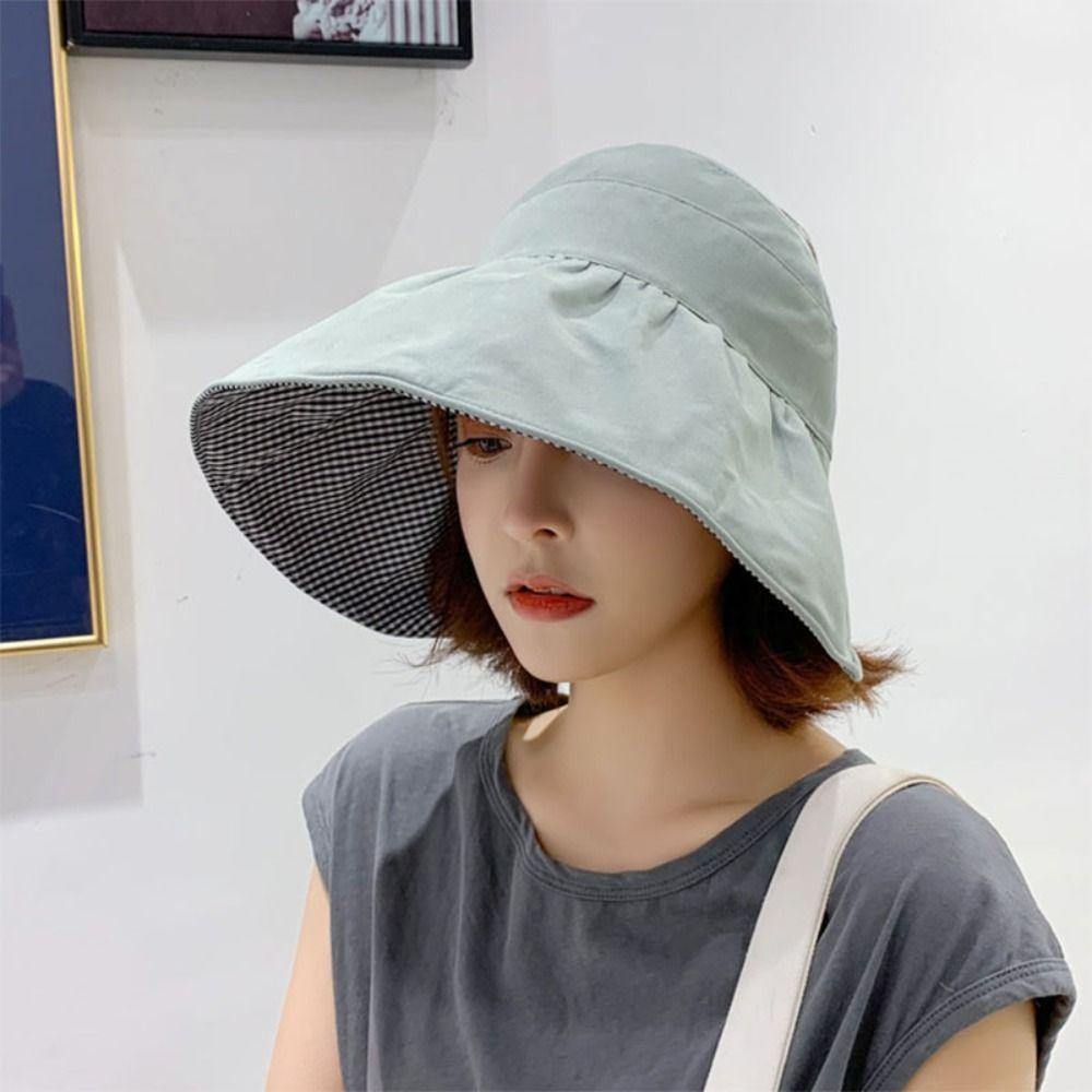 Foldable Sunscreen Hat Cotton Empty Top Cap New Sun Hat