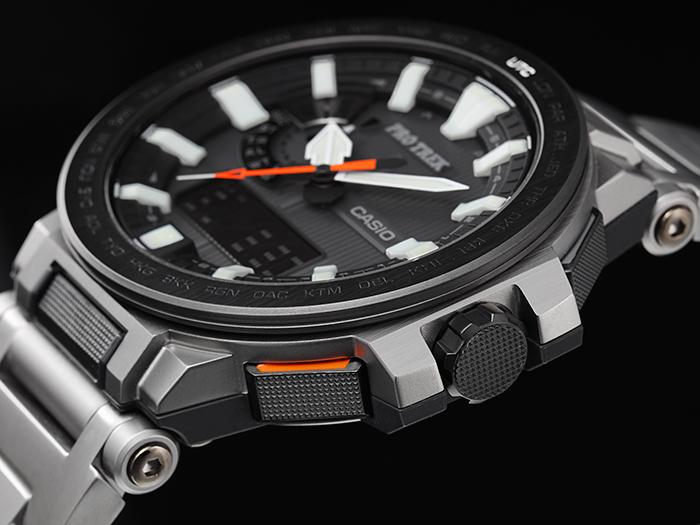 Casio Мужские цифровые кварцевые часы с будильником, водонепроницаемые до 100 м, из нержавеющей стали PRX-8000T-7A