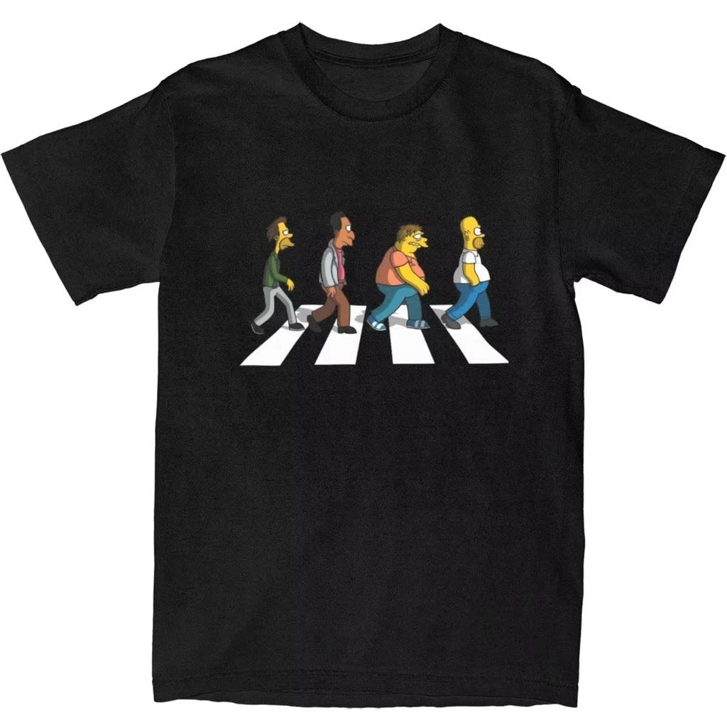 Симпсоны ретро 100% хлопок Унисекс футболка Симпсоны и The Beatles оверсайз графика Новая мужская женская мультяшная футболка с коротким рукавом
