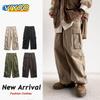 Брюки-карго оверсайз для мужчин и женщин в стиле хип-хоп, широкие брюки с несколькими карманами, винтажные свободные повседневные брюки, весенние брюки унисекс для пар
