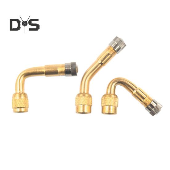 Комплект латунных удлинителей для вентилей шин, изогнутый на 45/90/135 градусов, комплект адаптеров для надувных вентилей автомобилей, мотоциклов, скутеров, удлинитель сопла с резиновым сердечником вентиля