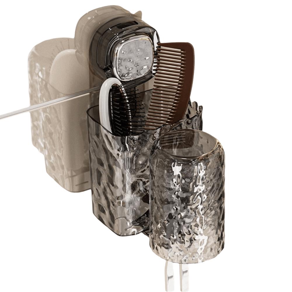 Wall Mounted Cup Storage Rack Suction Cup Install Toothpaste Shelf Rinsing Cup Holder  Bathroom