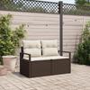 2-seater Garden Sofa with Cushions In Brown Poly Rattan 42006753
