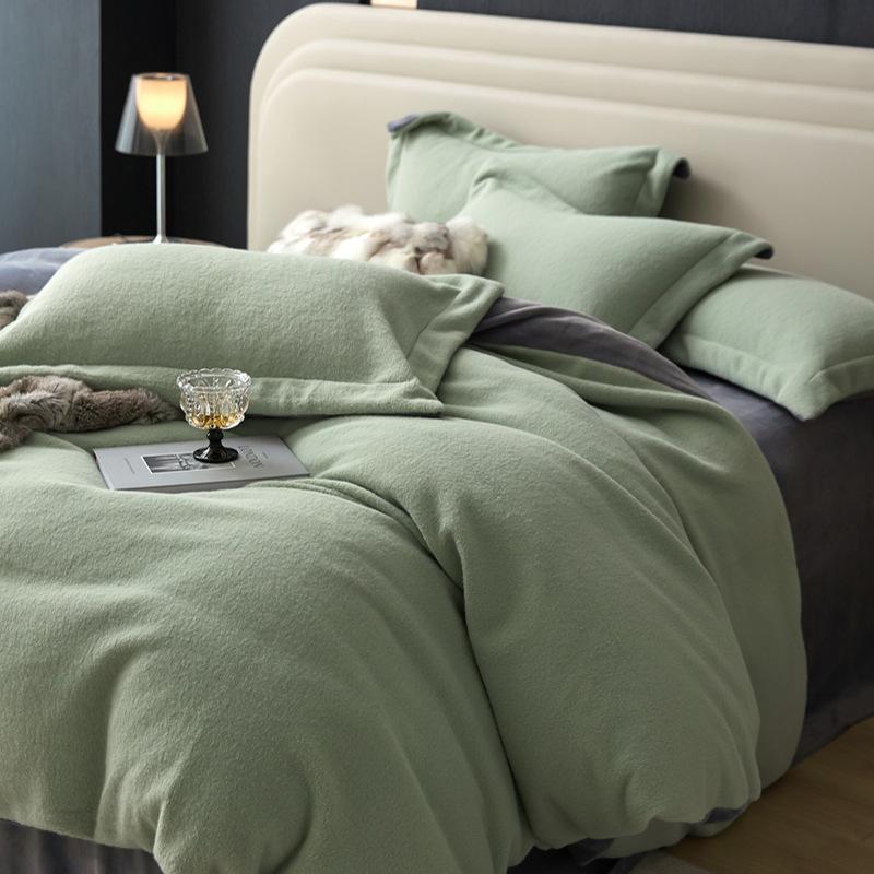 High-Grade Gorgeous A Version 350G Dolly Cashmere B Version 230G Thermal Oxygen Fleece Four-Piece Set Thickened Milk Fleece Sheets
