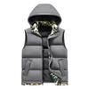 Autumn and Winter Men's New Collar Camouflage Detachable Hat Thick Warm Vest Windproof Warm Thick Plus Size.