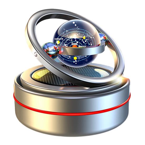 Portable Kinetic Molecular Heater Double Ring Auto Rotating Solar Heater Mini Kinetic Heater Car Oil Diffuser Living Room Bathroom Car Air Freshener