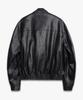 DOFFJASON High-Neck Epaulet Leather Uniform Jacket Black