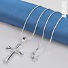 925 Sterling Silver Classic Cross Pendant Necklace Fashionable Wedding Jewelry