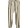 Comfortable Simple Zipper Fleece Casual Pants Men Bottoms Mica-Beige 952447504-3