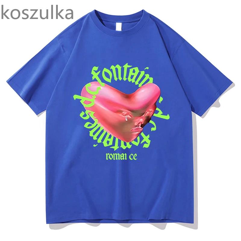Футболки Fontaines DCRomance Tour Футболки унисекс в стиле хип-хоп большого размера Футболки унисекс из хлопка Унисекс Винтажная уличная одежда Эстетическая одежда