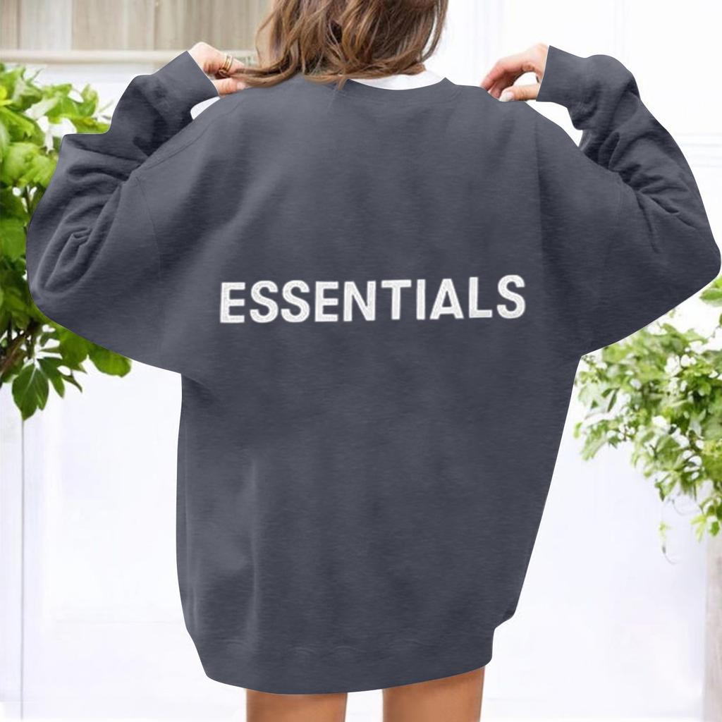 Унисекс Принт Круглый вырез Длинный рукав Свободный крой Длинный рукав Повседневный Длинный рукав Топ Толстовка