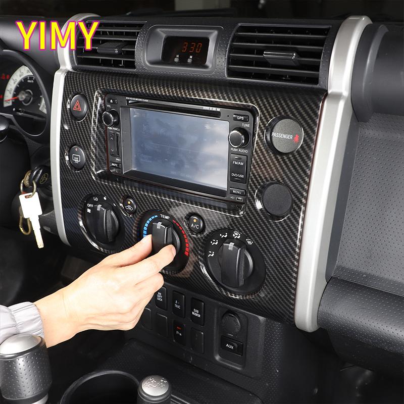 For Toyota FJ Cruiser 2007- LHD ABS Carbon fiber Automotive parts control shift panel decorative strip cover accessories