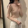 Turtleneck Pullovers Sweaters Women Autumn Winter Knitted Shirts Solid Color Long Sleeve Slim-fit Tight Jumper Tops