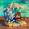1343 детали MOC Цветочный Лунный Дом Микро Строительный Блок деревянный дом Модель Алмазный Кирпич Игрушка для Детей Декор Стола