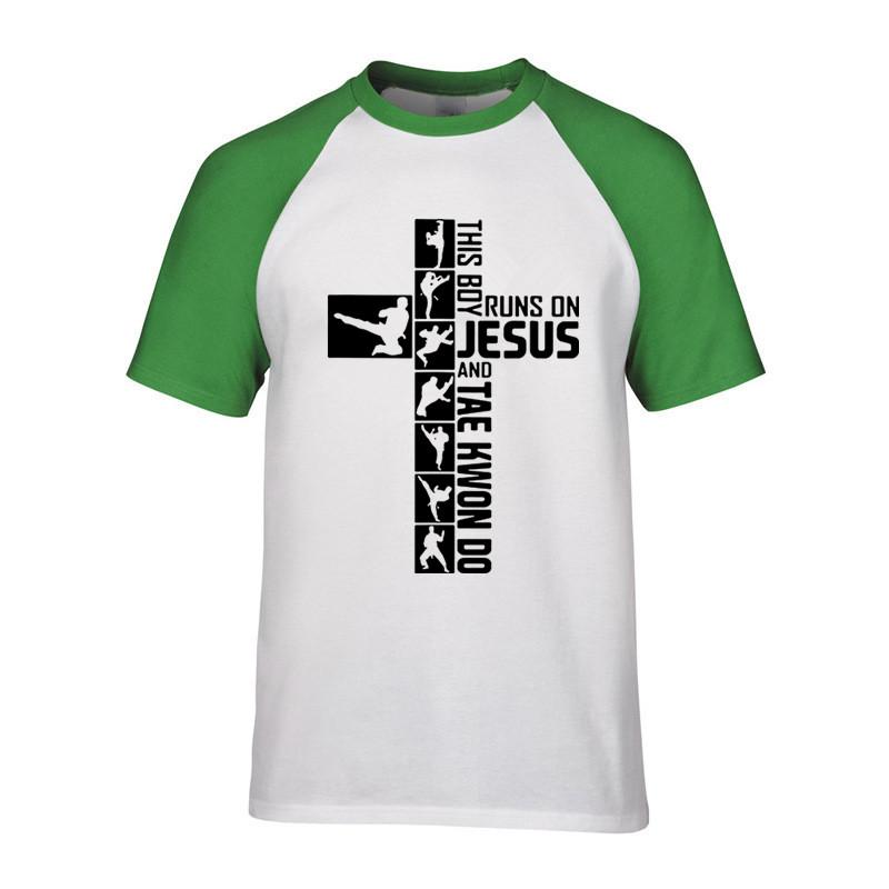 This Boy Runs On Jesus And Tae Kwon Do T Shirt Black Shirt Male Round Neck