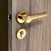 Modern American Minimalist Mechanical Door Handle Wooden Door Lock Set for Home Interior Bedroom and Bathroom Wooden Doors