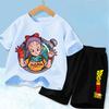 Anime Dragon Ball Z Boy Polyester T-shirt Goku Children CosPlay Short Sleeve Shorts with Pocket Beach Pants Breathable Kids Suit