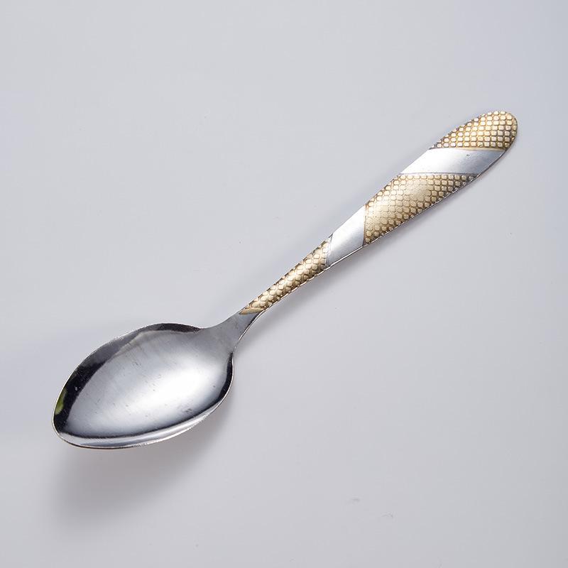 Набор ложек и вилок из нержавеющей стали с узором в виде пера для западной кухни
