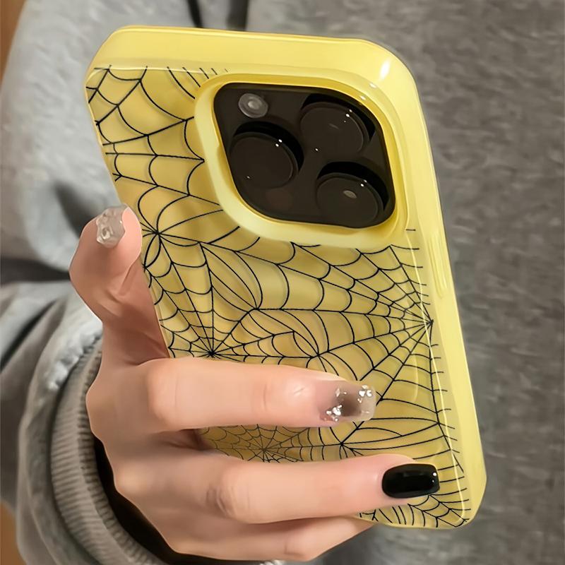 Черный силиконовый чехол-паутина для iPhone 13 16 15 14 12 Pro Чехол для iPhone 15 16 Plus 13 11 12 14 15 16 17 Air Pro Max Чехлы