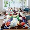 Purple Grape Comforter Cover Summer Fruit Duvet Cover Grapevine Leaves Plant Bedding Set Natural Garden Themed Quilt Cover