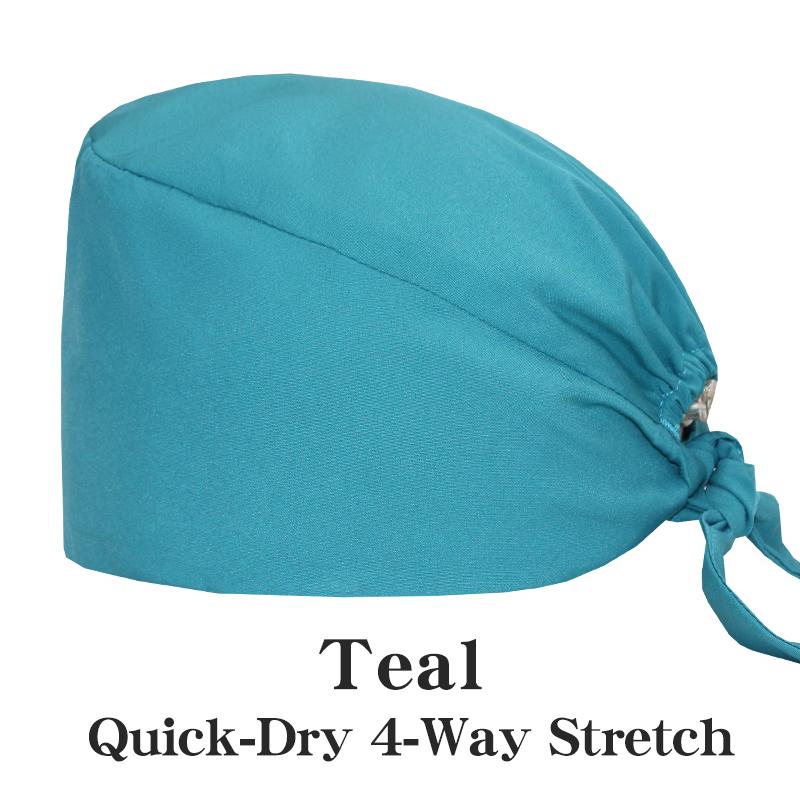 Customized Solid Color Dental Doctors Cap Women Men Nursing Hat Laboratory Pet Vet Breathable Medical Scrub Caps with Buttons