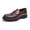 Large Size Platform Heightening Loafers Pointed Men's Leather Shoes Spring and Autumn Business Dress British Leather Shoes Men